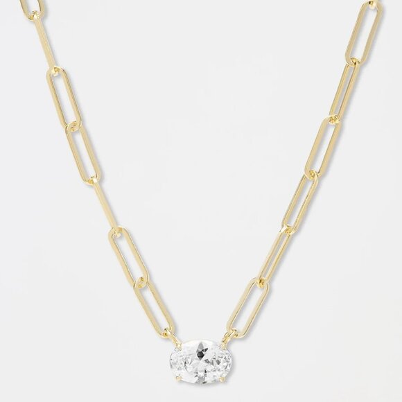 Melinda Maria Hello Gorgeous Samantha Chain Necklace Gold Tone NWT - Picture 3 of 6